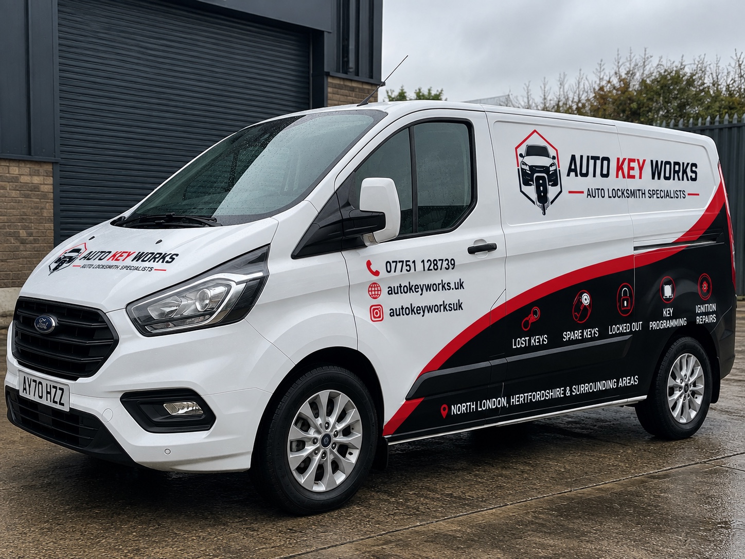 Branded Auto Key Works mobile locksmith van
